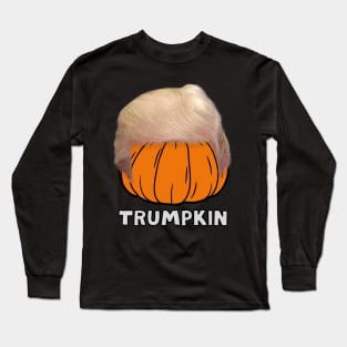 Trumpkin President Trump Halloween Pumpkin Lazy Funny Costume Long Sleeve T-Shirt